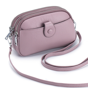 Sac bandoulière pour femme en microfibre, cuir synthétique, couleur unie, fermeture éclair, léger, style minimaliste, toutes saisons, usage quotidien - Product Image 2
