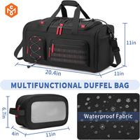Autocollants personnalisés, logo, sac de sport durable, écologique, en polyester, résistant à l'eau, grande capacité 45L, sangle réglable pour un usage unisexe