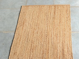 Solid Color Rectangle Jute Area <b>Rug</b> Flat Weave Eco Friendly Farmhouse Style Living Room <b>Rug</b> <b>Thin</b> Pile Handmade - Product Image 5