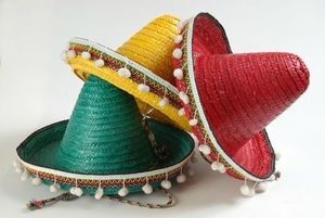Sombreros mexicanos de verano Sombrero Show Sombrero de paja de ala ancha Accesorios de baile Pompón Accesorios de fiesta - Product Image 6