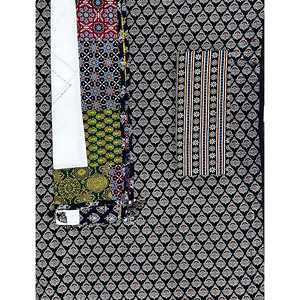 Conjunto de traje de seda sin coser con estampado a mano y diseño de bloques, ideal para fiestas étnicas, que incluye un salwar kameez y dupatta con trabajo artístico hecho a mano. - Product Image 1