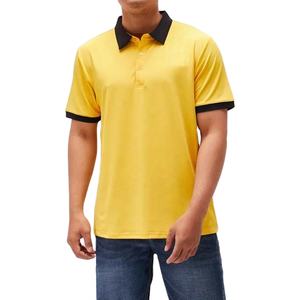 Vente en gros 220 GSM coton hommes pour polo nouveau design High Street Fashion avec impression de logo personnalisé motif jaune uni - Product Image 1