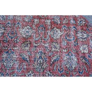 Tapis Kilim en Laine Rouge Beige Oriental 4.4X4.4 pieds Tapis Rectangle Turc Grande Surface Support en Latex 10mm 4 Patchwork Couloir Abstrait - Product Image 5