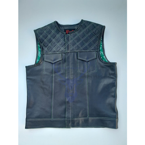 Qualité supérieure Meilleur prix Gilet en cuir véritable pleine fleur coupé Gilet Biker Gilet Gilet - Product Image 3