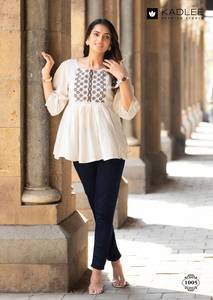 Collection exclusive de hauts de travail en fil de rayonne de cristal froissé Catalogue complet pour vêtements décontractés et de fête - Product Image 5