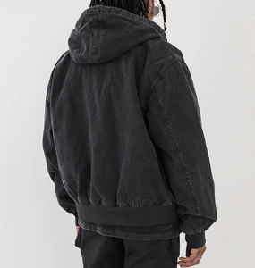 Sweat à capuche pour homme surdimensionné de haute qualité personnalisé, fermeture éclair, vintage, délavé au soleil, délavé à l'acide - Product Image 2