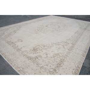 พรมขนาด 9.2x13.5 ฟุต, พรมตุรกีโบราณ, พรมขนสัตว์สีขาว - Product Image 3