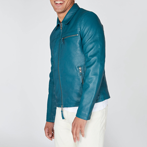 Hot Sale Men's Coated <b>Long</b> Thin <b>Leather</b> Winter <b>Jacket</b> Stand Collar Windproof Breathable for OEM Services Custom Colors Sizes - Product Image 3