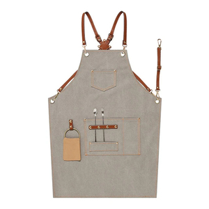 Vente en gros de tabliers de chef en toile de coton et polyester imperméables avec logo personnalisé pour café et restaurants tablier de cuisine - Product Image 3