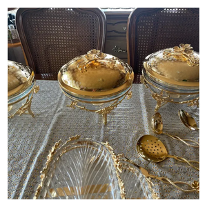 ชุดอุ่นอาหารจานร้อนทำจากทองแดงแบบโบราณชุดอุ่นอาหารสำหรับงานแต่งงานและจัดเลี้ยงด้วยสไตล์หรูหราดีไซน์สุดสร้างสรรค์ - Product Image 4