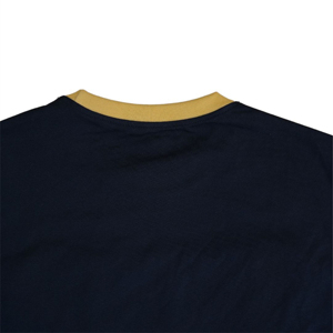 Venta al por mayor NAVY algodón 1906 Ringer camiseta hombres fraternidad dobladillo curvo camisa con Chenille bordado número ropa griega - Product Image 4