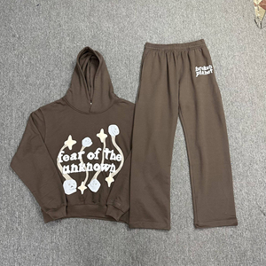 Sweat-shirt personnalisé en coton spandex de haute qualité, polaire à logo imprimé pour hommes, survêtement à impression bouffante pour hommes, vêtements de fitness, vente en gros - Product Image 1