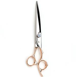 Hot Sale Unique Stainless Steel <b>Curved</b> <b>Scissors</b> Smooth and Sharp Blade for Pet Grooming Trimming Custom logo Thinning Shears - Product Image 1