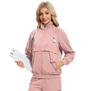 Ensemble de vêtements de travail infirmiers professionnels, taille plus, unisexe, avec détecteur d'aiguilles, veste et pantalon, uniforme d'hôpital extensible - Product Image 1