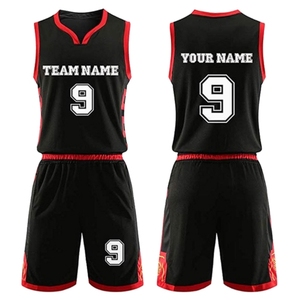 ชุดยูนิฟอร์มบาสเก็ตบอลผู้ชายสั่งทำขายส่ง ผ้าโพลีเอสเตอร์ 100% พิมพ์ลายแบบระเหิด แห้งเร็ว ระบายอากาศได้ดี แบบไม่มีแขน - Product Image 1