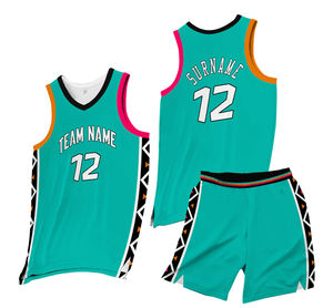 Ensembles de maillots de basket-ball respirants à sublimation personnalisée uniformes des équipes des collèges et des écoles vêtements de sport imprimés grandes tailles pour jeunes - Product Image 5