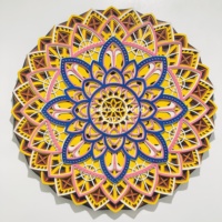 Pièce d'art murale moderne en MDF multicouche, design découpé au laser, rectangulaire, fait main, multifonctionnel, pour la maison, le restaurant/l'hôtel