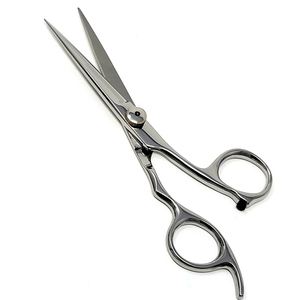 Meilleures ciseaux de coiffure pour barbier avec repose-doigts fixe, manche élégant, ciseaux de coupe de cheveux de salon, finition polie en acier métallique - Product Image 2