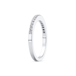 0.50 carats F-G/VS Lab Grown Round Cut Diamond Prong Set Half Eternity Prong Set Bague de mariage en platine pour elle - Product Image 3