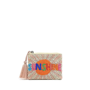 Coin Pouch Seed Beaded Hand Embroidered Mini Zipper <b>Bag</b> in <b>Pink</b> Red White for Christmas <b>Parties</b> by MD HANDICRAFTS - Product Image 6