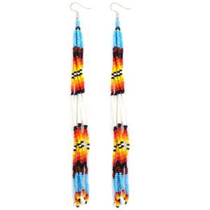 Pendientes largos ligeros con cuentas con opción de tamaño personalizado Pendientes largos personalizables con cuentas de semillas y perlas - Product Image 5