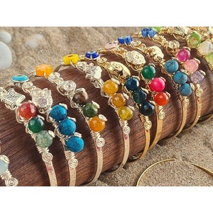 Bohemian Style Fashion <b>Beaded</b> <b>Bracelets</b> Gold and Silver Plated with Vibrant Stones <b>for</b> Resale Appeal - Product Image 1