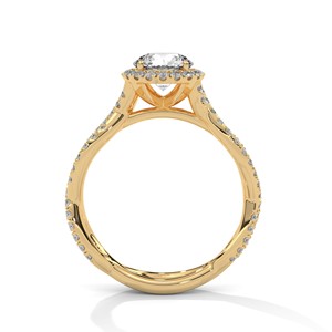 Anillo Solitario con Halo Infinito de Moissanita de Corte Brillante Redondo de 1.0 ct, Plata de Ley 925, Anillo de Compromiso, Joyería Fina Hecha a Mano, Regalo - Product Image 5