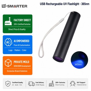 <span class=keywords><strong>ไฟฉาย</strong></span>ยูวี 365 นาโนเมตร อลูมิเนียมอัลลอยด์ ชาร์จผ่าน USB สำหรับตรวจจับธนบัตรปลอม ตรวจสอบคราบสัตว์เลี้ยงในกรณีฉุกเฉิน - Product Image 1