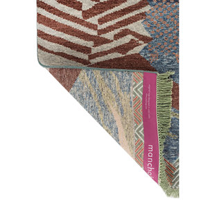 Manchaha Beige & <b>Brown</b> Hand Knotted <b>Wool</b> Bamboo Silk Rugs Abstract Pattern Rectangle Carpet for Home Hallway for Teens-Les-2790 - Product Image 5