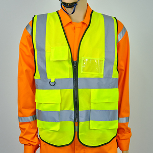 Chaleco reflectante transpirable de tendencia con bolsillos convenientes para trabajos de construcción y ropa reflectante de seguridad vial - Product Image 1