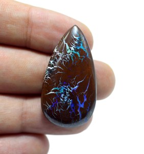 อัญมณีหลวมขัดมันโอปอลคาร์โบชองธรรมชาติจากออสเตรเลียทำด้วยมือรูปทรงลูกแพร์ - Product Image 5