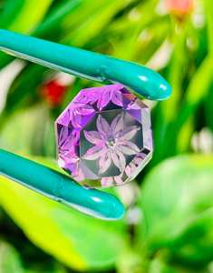 Ametrino natural, suelta de doble color piedra preciosa, fabricación de flores hechas a mano en piedra tallada para hacer joyas para hombres y mujeres, regalo - Product Image 5