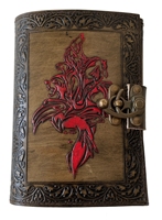 Journal en cuir véritable fait à la main avec un motif de loup en relief, double couleur, vintage, livre de sorts, grossiste, avec serrure en métal, meilleur cadeau