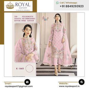 Profesionales en la venta de calidad superior hermoso zorro Georgette bordado Salwar traje con trabajo de bordado - Product Image 2