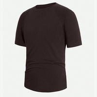 T-shirt personnalisé pour homme, coupe ajustée, manches courtes, imprimé uni, 100% coton, épaules tombantes