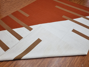 Alfombra de lana tejida a mano de tamaño personalizado para el hogar, área grande, abstracto estilo marroquí, con mechones y lavable para uso en el dormitorio, comedor - Product Image 5