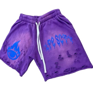 กางเกงขาสั้นของผู้ชายซักได้สำหรับผู้ชายกางเกงขาสั้นผ้าซีดแดดหนาพิมพ์ลายโลโก้ตามสั่ง - Product Image 1