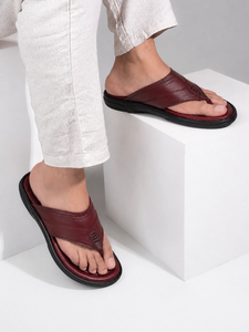 Sandalias de Hombre de Cuero Genuino con Punta Redonda, Transpirables, Reciclables, para Interiores y Exteriores, con Suela Plana de PVC Suave, Casuales y Cómodas - Product Image 2