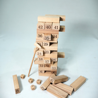 Jeu de table amusant en bois Genga pour enfants et familles-Ensemble de blocs avec marteau pour le défi d'empilage et d'équilibrage