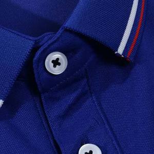 เสื้อโปโลลำลองผู้ชายขนาด220กรัม, เสื้อทรงสลิมฟิตแขนสั้นระบายอากาศได้ดีสไตล์สตรีทฤดูร้อนสีพื้น - Product Image 3