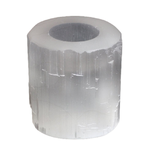 Bougeoir en pierre naturelle sélénite bougeoir en cristal naturel pierre précieuse cristal reiki de guérison approvisionnement en gros - Product Image 3