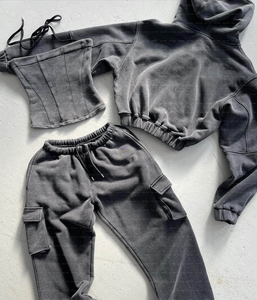 Ensemble pantalon de jogging 3 pièces pour femmes, tenues de jogging personnalisées pour pantalons de survêtement et sweat à capuche, survêtement de haute qualité - Product Image 6