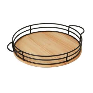 Plateau de service à thé et café de forme personnalisée avec poignées finition en aluminium nickelé cuisine à domicile restauration bois matériel alimentaire - Product Image 6