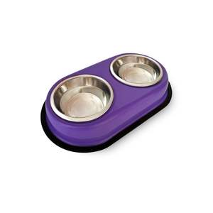 Prix de gros d'usine Bols pour chiens en acier inoxydable double paroi de 200 ml avec fond en caoutchouc, faciles à nettoyer, antidérapants, isolés - Product Image 1