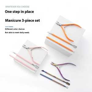 Stainless Steel Curved Blade Cuticle <b>Spoon</b> Pusher Nippers Trimmer Nail Clipper Cutter 3 Pcs <b>Baby</b> Manicure & Pedicure Tools Kit - Product Image 6