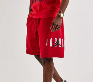 Premium Quality Streetwear <b>Red</b> Color 100% Soft Cotton Custom Logo Printing Mid Waist Drawstring Comfortable <b>Men</b> <b>Shorts</b> - Product Image 2