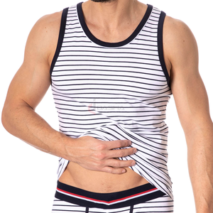 เสื้อกล้าม100% ผ้าฝ้ายสำหรับเด็กผู้ชายเด็กผู้หญิงเสื้อกั๊กแขนกุดสีทึบลายทางโลโก้ตามสั่งใหม่ - Product Image 3