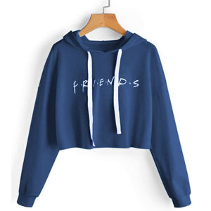 Otoño Streetwear alta calidad Plain Crop Top sudaderas con capucha para mujeres ropa de maternidad en blanco - Product Image 3