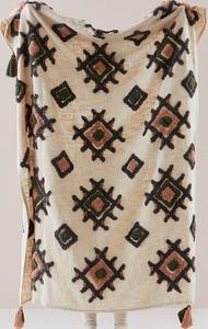 Manta Decorativa de Algodón Hecha a Mano con Textura Tufted – Manta Boho Texturizada para Sofá, Decoración del Hogar para Sala de Estar - Product Image 3