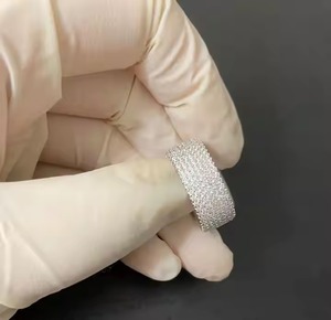 Moissanite diamond 925 silver Link <b>Ring</b> in for Women <b>Men's</b> Iced Out Diamond <b>Ring</b> <b>Man</b> Hip Hop Diamond <b>Ring</b> for women - Product Image 3